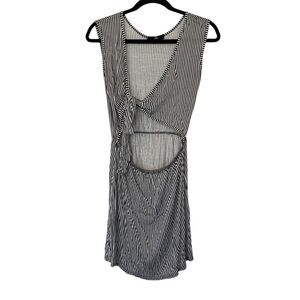 Missguided Striped Cutout‎ Self-Tie Mini Dress